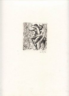 ALBERTO ZIVERI<br>Rome, 1908 - 1990<br><br>Satyr, 1939<br>Etching,  8,5 x 7,5 cm etching (35 x 25 cm sheet)<br>Signed lower right on the sheet: A. Ziv