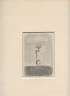 FRANCESCO BALSAMO - Catania 1969<br><br>Sonata for single branch and short rain, 2006<br>Pencil on paper,  16,5 x  12.5 cm<br>Signed, dated and titled