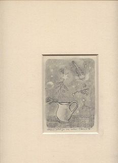 FRANCESCO BALSAMO - Catania 1969<br><br>Christmas breakfast with violin, 2006<br>Pencil on paper,  16,5 x  12.5 cm<br>Signed, dated and titled on the 