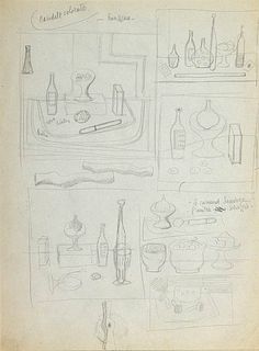 ATANASIO SOLDATI<br>Parma, 1896 - 1953<br><br>Colored candles - Rosseau<br>Pencil on paper, 32 x 21,5 cm<br>Title upper right: Candele colorate - Ross