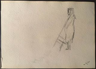 ALBERTO ZIVERI<br>Rome, 1908 - 1990<br><br>Woman with pochette<br>Charcoal on paper, 18 x 25 cm<br>Signed lower right: A. Ziveri<br>Good conditions. W