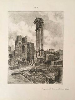 ANONYMOUS<br><br>Columns of the Temple of Castor and Pollux, 1924<br>Print, 41,5 x 31.5 c,m<br><br>Good conditions. Without frame.