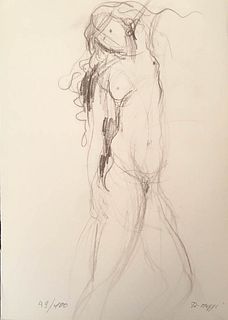 R. MAGGI<br><br>Nude of a woman<br>Litography, 35 x 25 cm<br>Signed and example lower<br>Good conditions. Without frame. Example 49/100.