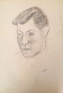 ALBERTO ZIVERI<br>Rome, 1908 - 1990<br><br>Portrait of a man<br>Pencil on paper, 47 x 33 cm<br>Signed lower tight: A. Ziveri<br>Good conditions. Witho