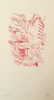 DANIELE CATALLI Rome, 1979<br><br>459, 2015<br>Litography on paper, 25 x 14 cm<br>Signed, dated and example: DAC 2015, 11/23. Dreams from the Dream Ci