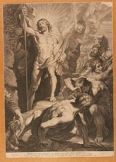  Adams Bolswert (1586/ 1659)<br><br>The Resurrection of Christ, 1620; Burin engraving by Adams Bolswert (1586/1659), taken from a painting by Rubens, 