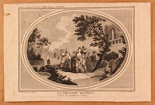 François Weber ( attivo nel XVIII sec.)<br><br>La Tricherie Reconnue, about 1740; Etching by François Weber (active in the 18th century), taken from a