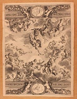 Johann Daniel Herz (1720- 1793)<br><br>The Olympus of the Gods, about 1750; Etching from the frescoes by Pietro da Cortona (1596-1669), engraved by Jo