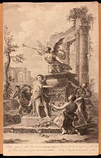 Francesco Bartolozzi (1728 - 1815)<br><br>Virtue Prize, 1761; Etching and pointillé by Francesco Bartolozzi (1728 - 1815), drawing by Giuseppe Zocchi 