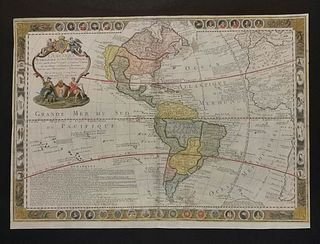 Guillaume Danet (1670 - 1732)<br><br>Southern and southern Amerique, 1731; Copper engraving by Guillaume Danet (1670 - 1732), printed in Paris in 1731