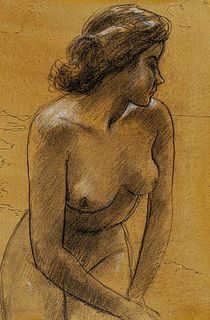 Anonymous XX cent.<br><br>Nude Woman, XX Century<br>Pencil on paper, 32.5 x 25 cm included Passepartout<br>Nude Woman is an original drawing on paper 