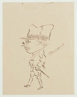 Anonymous XX cent.<br><br>Military, 1915<br>Pen and ink on paper, 20 x 15 cm<br>Militare is an original drawing in pen and ink on paper, realized by a