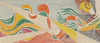 Anonymous XX cent.<br><br>Composition, XX Century<br>Pastels on paper, 12x27 cm (sheet dimension)<br>Composition is an original painting in pastel rea