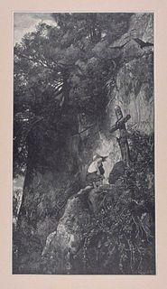 Arnold Böcklin (after)<br><br>Der Büsser, 1898<br>Black and white xylograph applied on Japan paper, 53,5 x 43,5 cm<br>Der Büsser is an original print,