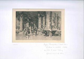 Eugène Champollion<br><br>Le Choix du Modèle, 1898<br>Etching on paper, 27 x 38 cm<br>Le Choix du Modèle is an original artwork realized by Eugène Cha