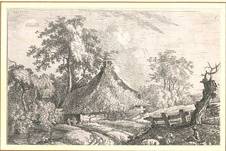 Ignace de Claussin<br><br>Natural Landscape, 1808<br>Etching on paper, 15 x 22 cm<br>Natural Landscape is an original artwork realized by Ignace Josep