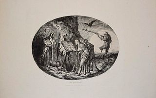 Jean Amable Pastelot<br><br>The Witches, 1863<br>Etching on paper, 32,5 x 52,5 cm<br>Les Sorcières is an original artwork realized by Jean Amable Past