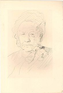 Jeanne Bardey<br><br>An old woman head, 1913<br>Drypoint on laid paper, 27.7 x 19 cm<br>Tête de femme agée is a drypoint on laid paper, representing a