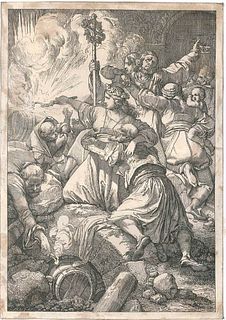 Johann Nepomuk Geiger<br><br>Christian martyrs, XIX Century<br>Xilograph on paper, 23 x 16 cm<br>Les Martyrs Chrétiens is an original artwork realized