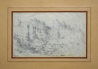Paul Louis Alexandre Wallet<br><br>Arques, 1861<br>Pencil on paper, 26 x 34.5 cm<br>Arques is an original artwork realized by Paul Louis Alexandre Wal
