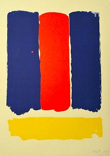 Bram Bogart<br><br>Abstract Composition, 1969<br>Colored lithograph on paper, 70 x 51 cm<br>Abstract Composition is an original artwork realized by Br