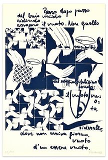 Ennio Pouchard<br><br>Slimy dark, 1975<br>Serigraphy, 48.7 x 32.8 cm<br>Buio viscido is a beautiful original serigraph realized in 1975 by Ennio Pouch
