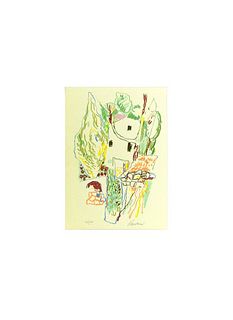 Enrico Paulucci<br><br>Untitled<br>Colored lithograph on cream-colored paper, 29.9 x 29.9 cm<br>Untitled is an original colored lithograph on cream-co