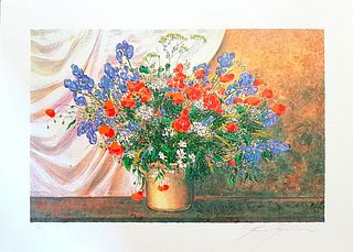 Franco Bocchi<br><br>Wildflowers, Late 20th Century<br>Print, 50 x 70<br>Hand signed and numbered. Edition of 200 prints.<br>