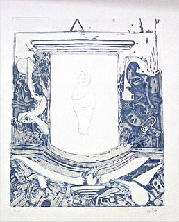 Lucio Del Pezzo<br><br>Decalogue N° 1, 1976-1978<br>Print, 75 x 53 cm<br>Decalogue N°1 is an original artwork realized by Lucio del Pezzo between 1976