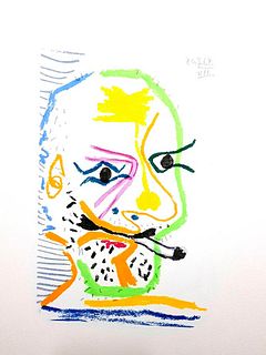 Pablo Picasso (after)<br><br>Le goût du Bonheur - 20.5.64 VII, 1998<br>Colored litograph, 32 x 24.5 cm<br>Le goût du Bonheur - 20.5.64 VII is a colore