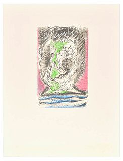 Pablo Picasso (after)<br><br>Le goût du Bonheur - 6.10.64 XIII, 1998<br>Colored litograph, 32 x 24.5 cm<br>Le goût du Bonheur - 6.10.64 XIII is a colo
