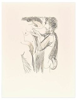 Pablo Picasso (after)<br><br>Le goût du Bonheur - 8.10.64 I, 1998<br>Colored litograph, 32 x 24.5 cm<br>Le goût du Bonheur - 8.10.64 I is a colored li