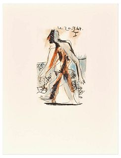 Pablo Picasso (after)<br><br>Le goût du Bonheur - 20.9.64 I, 1998<br>Colored litograph, 32 x 24.5 cm<br>Le goût du Bonheur - 20.9.64 I is a colored li