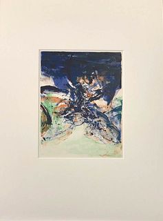 Zao Wou-Ki<br><br>Abstract, 1975<br>Litografia, 35.5 x 26.5 cm<br>From the Portfolio “San Lazzaro et Ses Amis. Hommage au fondateur de la revue XXe si