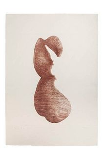 Giacomo Porzano<br><br>Silhouette II, 1972<br>Etching, 100 x 70 cm<br>Silhouette II is an original colored etching realized by Giacomo Porzano in 1972