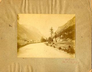 <br><br>Landscape of Gressoney-Saint-Jean, 1889<br>26 x 20 cm<br>Landscape of Gressoney-Saint-Jean, 1889. Albumen print on cardboard<br>Very good cond