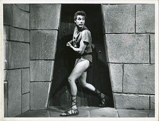<br><br>Kerwin Mathews on the set of “The Warrior Empress”, 1960<br>24 x 18 cm<br>Kerwin Mathews on the set of “The Warrior Empress”, 1960. Print on s