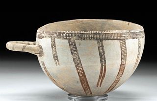 Greek Cypriot Pottery Milk Bowl w/ Handle