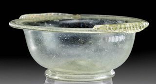 Roman Glass Bowl w/ Textured Handles