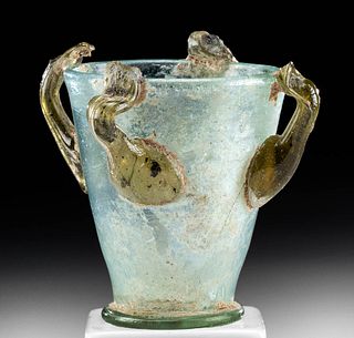 Petite Roman Glass Cup w/ Trail Handles