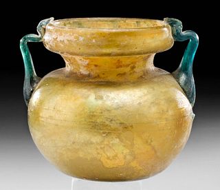 Roman Glass Jar w/ Trail Handles