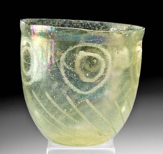 Roman Glass Cup w/ Etched Decorations