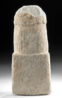 Translated Eastern Roman Marble Funerary Stela w/ Names