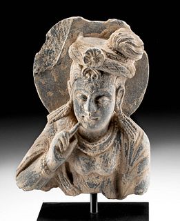 Gandharan Schist Bust of a Goddess
