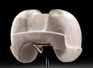 Rare Olmec Stone Helmet For Warrior Figure