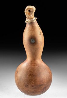 Proto-Nazca Gourd Poporo w/ Bone Dipper