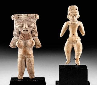 Lot of 2 Pre-Columbian Terracotta Pretty Lady Figures