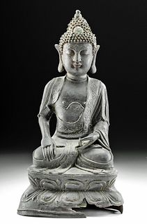 Chinese Ming Dynasty Bronze Seated Buddha Full Lotus