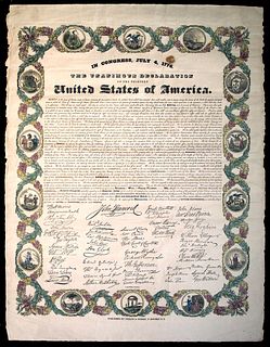 Declaration of Independence Broadside, circa 1845-50 - Courtesy Charles Edwin Puckett, Ohio