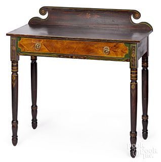 Maine painted pine dressing table, ca. 1830